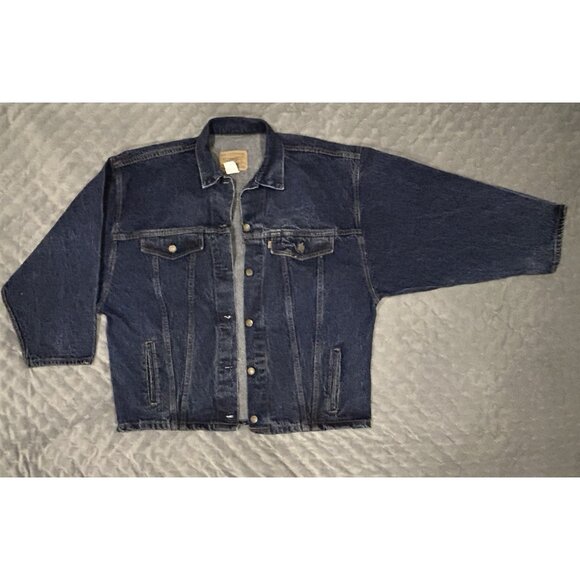 Levi’s Trucker Jacket Sz LARGE  Denim Blue Jean Button Up Vintage  77934-8206 - Picture 11 of 16